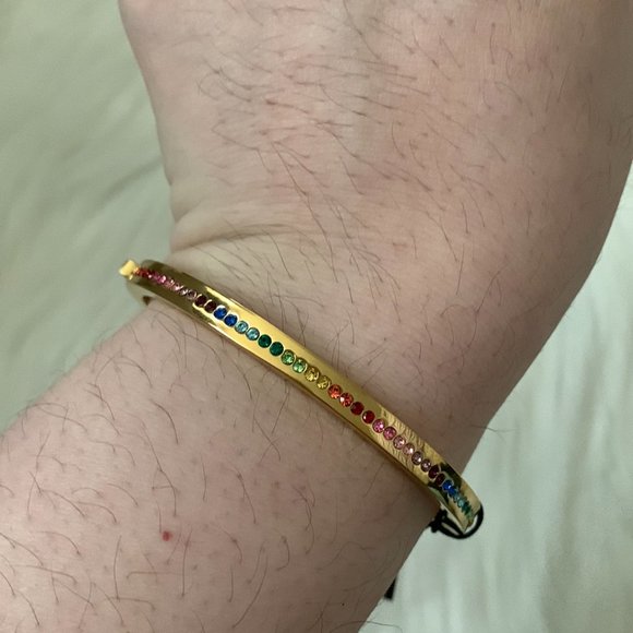 KATE SPADE Ring It Up Skinny Hinged Bangle in Gold - Picture 3 of 3